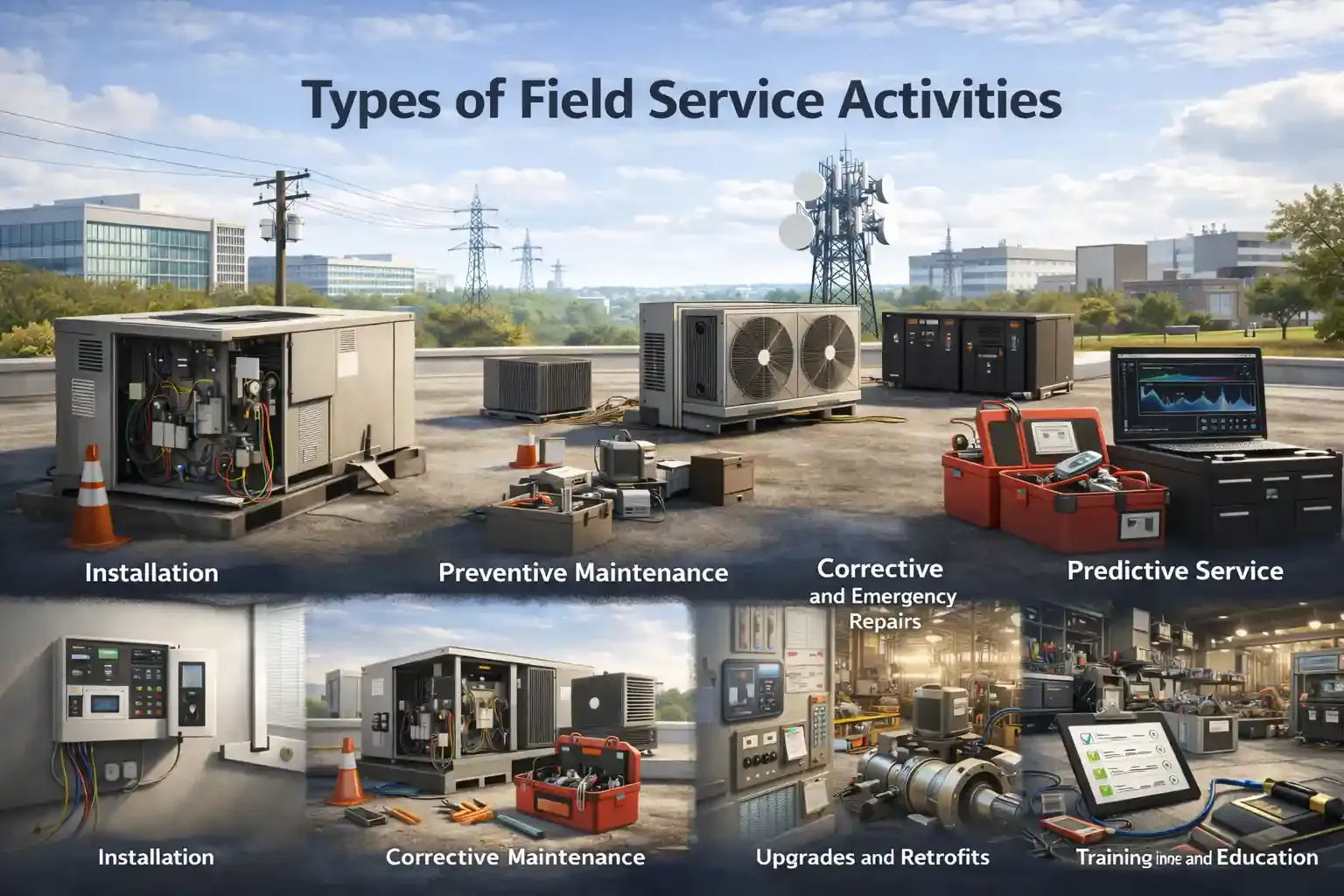 Field service activities across industries in one scene